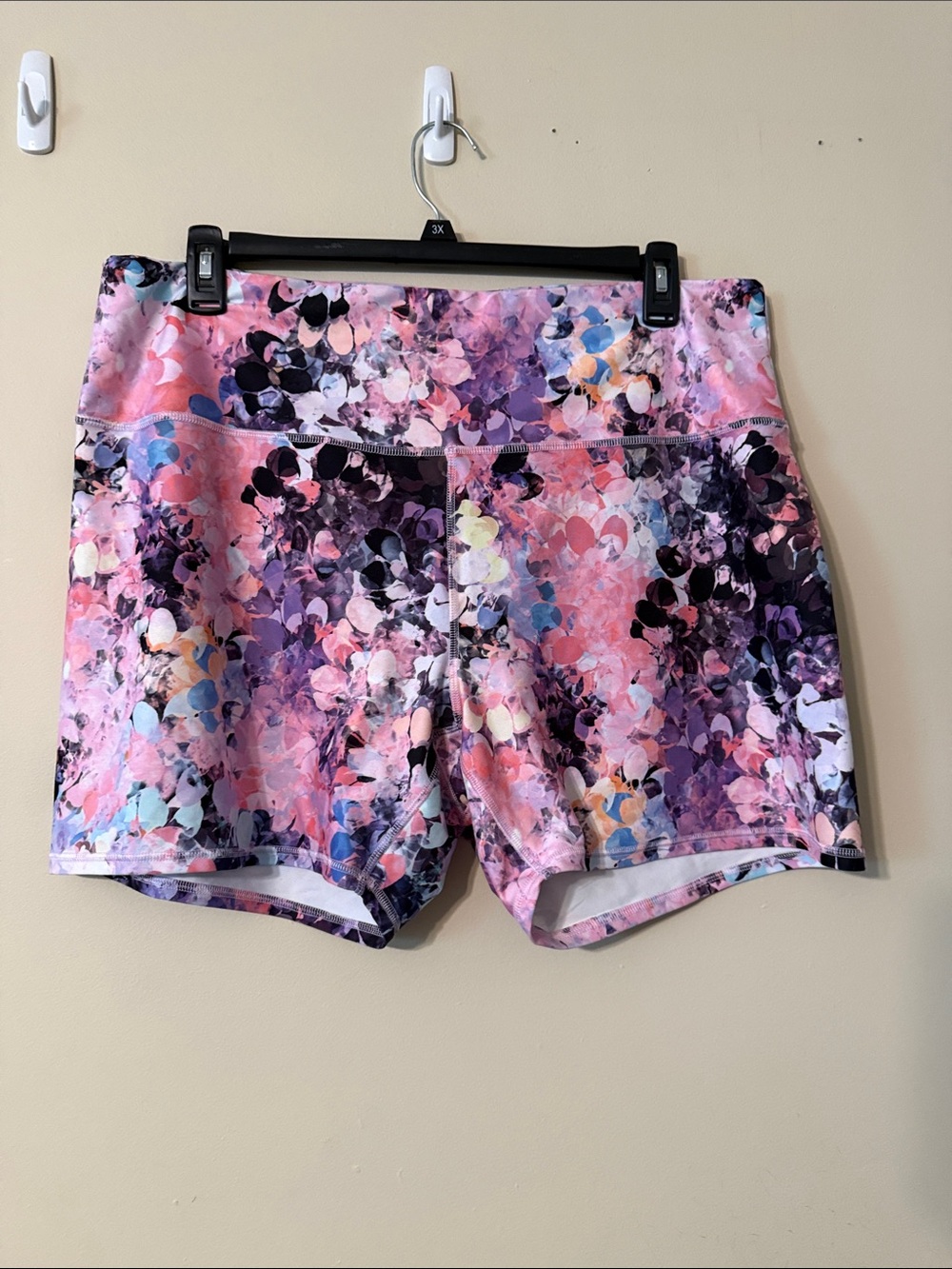 RBX Floral Print Athletic Shorts - Pink, Purple & Black